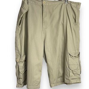 North 15 Cargo Shorts Men's 48 Khaki Tan Casual Outdoor Cotton Pockets FLAWED